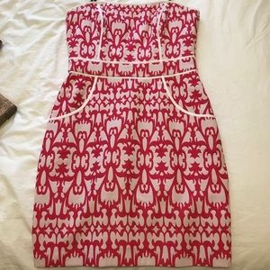 Pink/White strapless dress